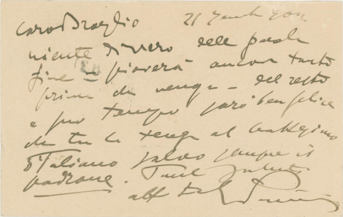 Puccini, Giacomo - Autograph Postcard Signed